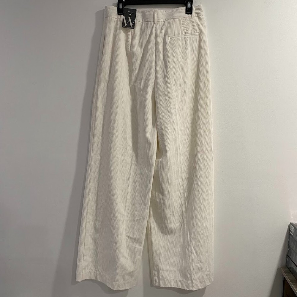 Worthington Women Wide Leg Sweatpants Casual Solid Color Corduroy Work Pants 10 - Picture 3 of 8